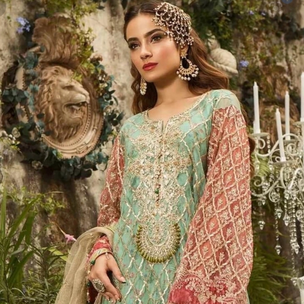 Maria b net embroidered dress